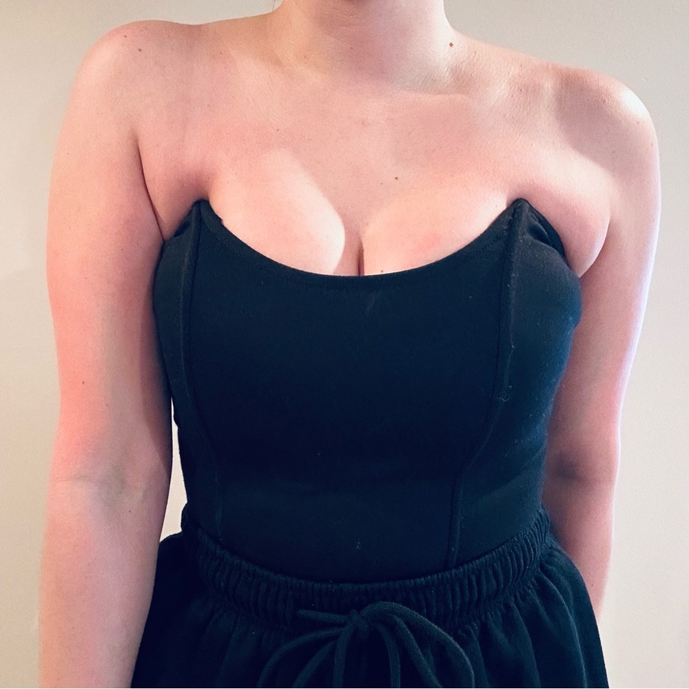 Unique 21 Black Tube Top Bodysuit